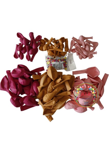 ^^ Doğum Günü Konsepti * Şeftali * Fuşya * Makaron Pembe * 60 Lı Balon Zinciri Parti Seti