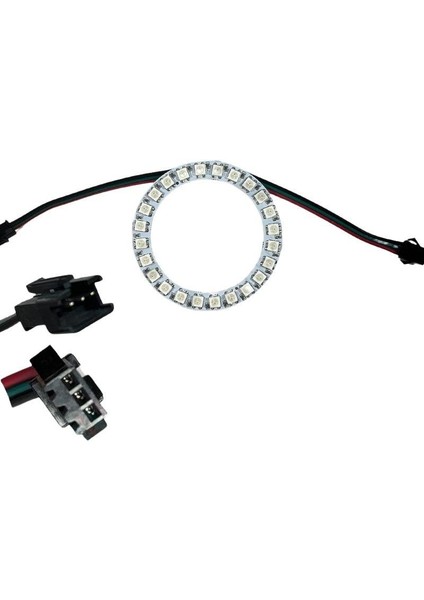 WS2812B Matrix Dijital Yuvarlak Pixel LED 24 LED Halka Argb Magic LED Ayrı Ayrı Adresli Matrix Ekran 5V Dış Çap 73 mm İç Çap 54 mm