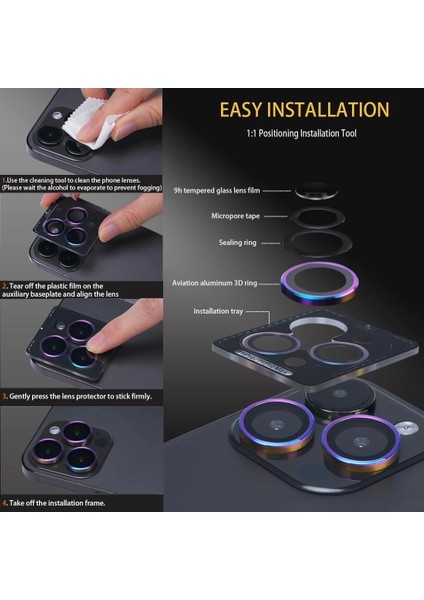 Apple Iphone 16 Plus Lens Kamera Koruyucu Premium Safir Parmak Izi Bırakmayan Cl-12 fırsatları