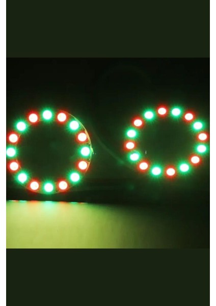 WS2812B Matrix Dijital Yuvarlak Pixel LED 24 LED Halka Argb Magic LED Ayrı Ayrı Adresli Matrix Ekran 5V Dış Çap 73 mm İç Çap 54 mm