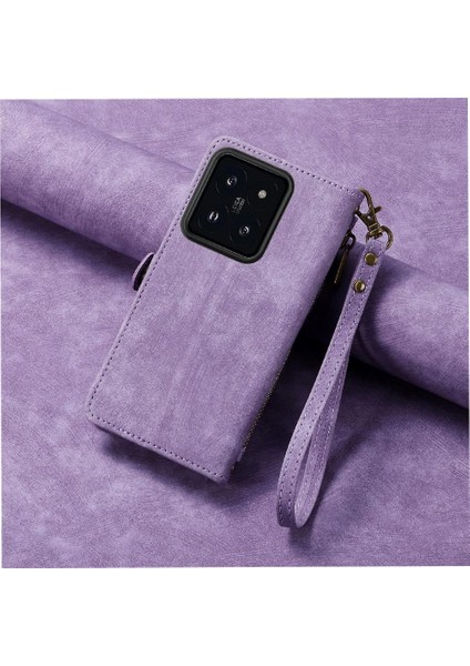 Xiaomi 14T Pro Için Flip Case Cüzdan Kapak Çevirin Deri Kılıf Basit (Yurt Dışından)