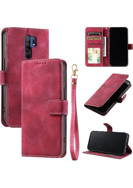 Xiaomi Redmi 9 Başbakan Kickstand Manyetik Pu Deri Bilek Için Flip Case (Yurt Dışından)