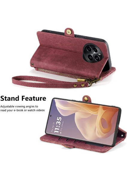 Realme 13 Flip Kapak Cüzdan Için Flip Case Basit Iş Darbeye Vaka (Yurt Dışından)