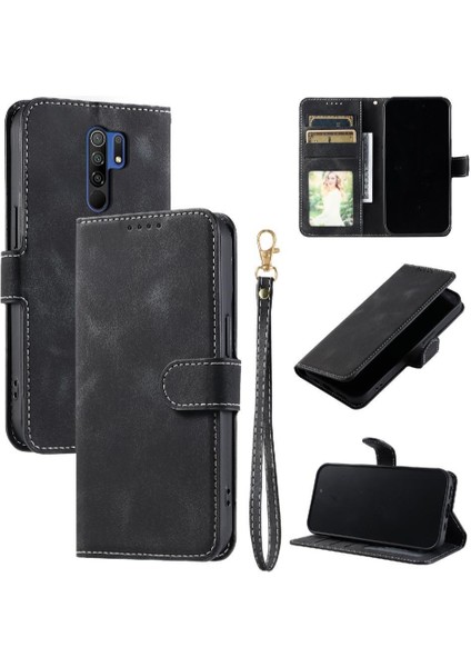 Xiaomi Redmi 9 Başbakan Kickstand Manyetik Pu Deri Bilek Için Flip Case (Yurt Dışından)