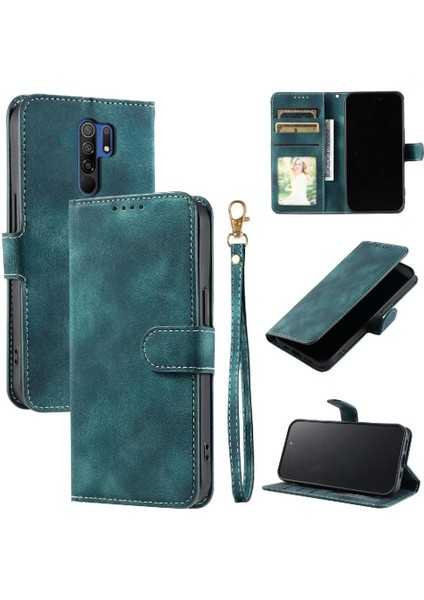 Xiaomi Redmi 9 Başbakan Kickstand Manyetik Pu Deri Bilek Için Flip Case (Yurt Dışından)