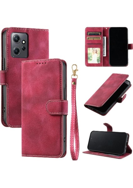 Xiaomi Redmi Not 12 Için Flip Case 4g Cüzdan Kart Yuvaları Bilek Kayışı Pu (Yurt Dışından)