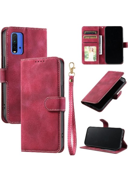 Xiaomi Redmi Için Flip Case 9t Kickstand Bilek Kayışı Manyetik Cüzdan Kart (Yurt Dışından) fırsatları