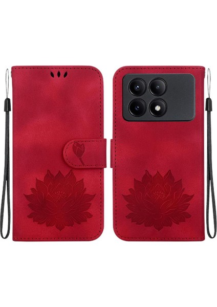 Xiaomi Poco X6 Pro 5g Için Flip Case Kickstand Kabartma Lotus Çiçek (Yurt Dışından)