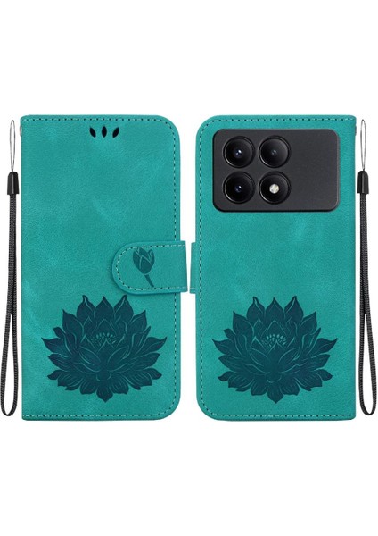 Xiaomi Poco X6 Pro 5g Için Flip Case Kickstand Kabartma Lotus Çiçek (Yurt Dışından)