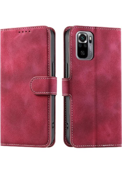 Xiaomi Redmi Not 10 Için Flip Case 4g Cüzdan Kart Yuvaları Bilek Kayışı Pu (Yurt Dışından)
