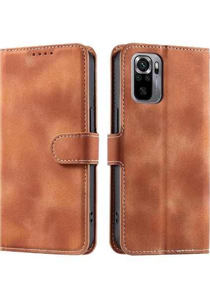 Xiaomi Redmi Not 10 Için Flip Case 4g Cüzdan Kart Yuvaları Bilek Kayışı Pu (Yurt Dışından)