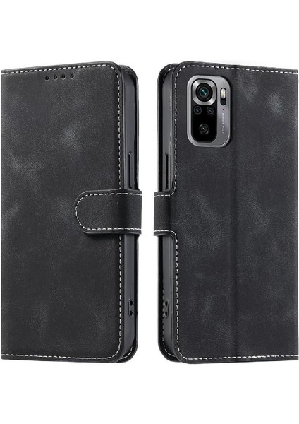 Xiaomi Redmi Not 10 Için Flip Case 4g Cüzdan Kart Yuvaları Bilek Kayışı Pu (Yurt Dışından)