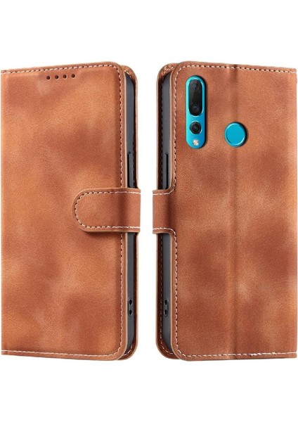 Huawei P Akıllı Artı 2019 Pu Deri Cüzdan Kart Yuvaları Bilek Için Flip Case (Yurt Dışından)
