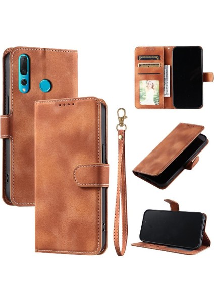 Huawei P Akıllı Artı 2019 Pu Deri Cüzdan Kart Yuvaları Bilek Için Flip Case (Yurt Dışından)