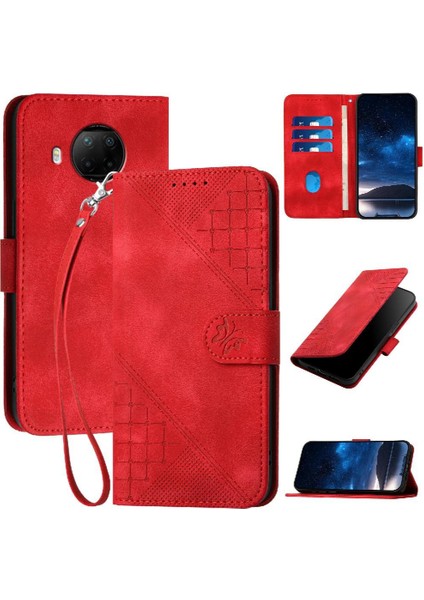 Xiaomi 10T Lite ve Kredi Kartı Yuvası ile Kabartmalı Kelebek Için Flip Case (Yurt Dışından)