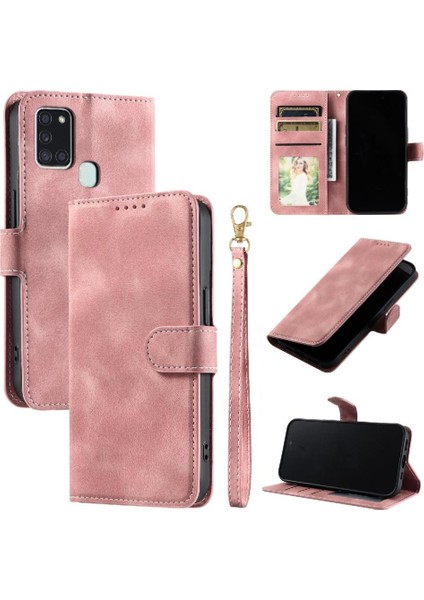 Samsung Galaxy A21S Kickstand Manyetik Bilek Kayışı Cüzdan Pu Için Flip Case (Yurt Dışından) indirimleri