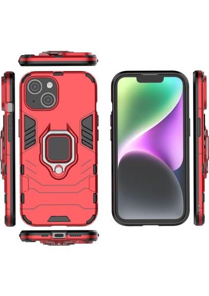 Halka Araba Montaj Kickstand Durumda IPhone 15 Için Metal Halka Tutucu Askeri (Yurt Dışından)