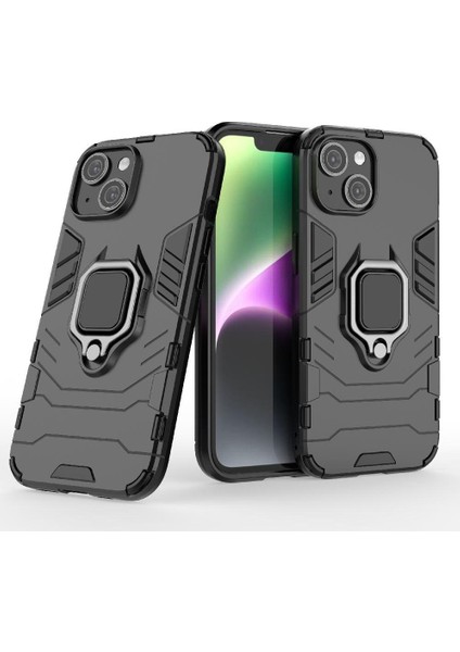 Halka Araba Montaj Kickstand Durumda IPhone 15 Için Metal Halka Tutucu Askeri (Yurt Dışından)