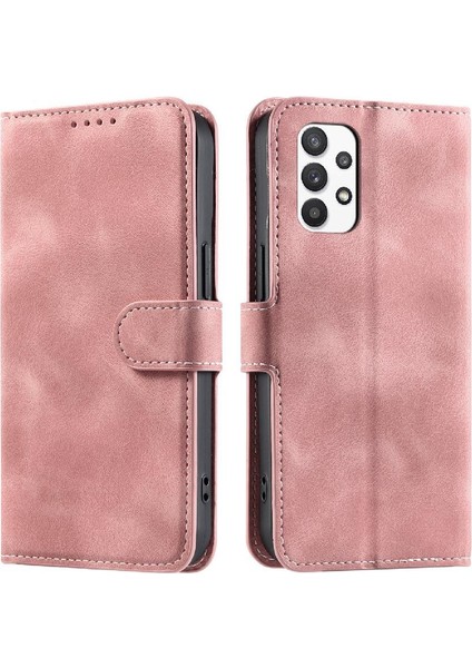 Samsung Galaxy A32 4g Kickstand Bilek Kayışı Pu Deri Kart Için Flip Case (Yurt Dışından)