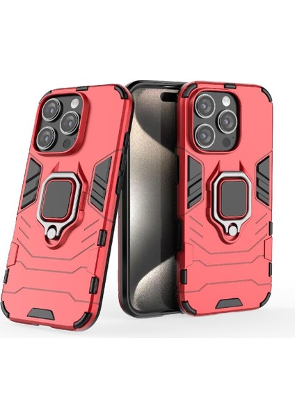 Halka Araba Dağı Kickstand Kılıf IPhone 16 Pro Darbeye Askeri Sınıf (Yurt Dışından) indirimleri