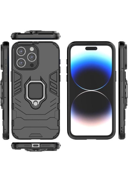Halka Araba Montaj Kickstand Durumda IPhone 15 Pro Max Kickstand Askeri (Yurt Dışından)