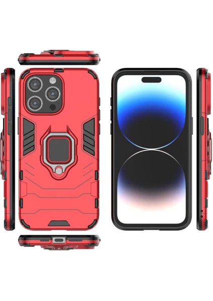 Halka Araba Montaj Kickstand Durumda IPhone 15 Pro Max Kickstand Askeri (Yurt Dışından)