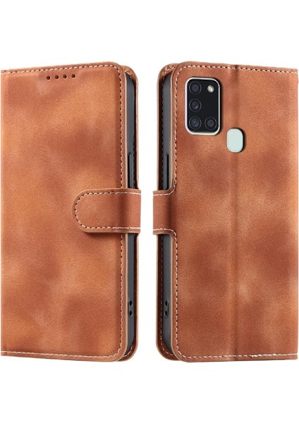 Samsung Galaxy A21S Kickstand Manyetik Bilek Kayışı Cüzdan Pu Için Flip Case (Yurt Dışından) indirimleri