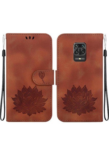 Xiaomi Redmi Not 9 Için Flip Case Pro Max Cüzdan Kabartma Lotus Çiçek (Yurt Dışından)