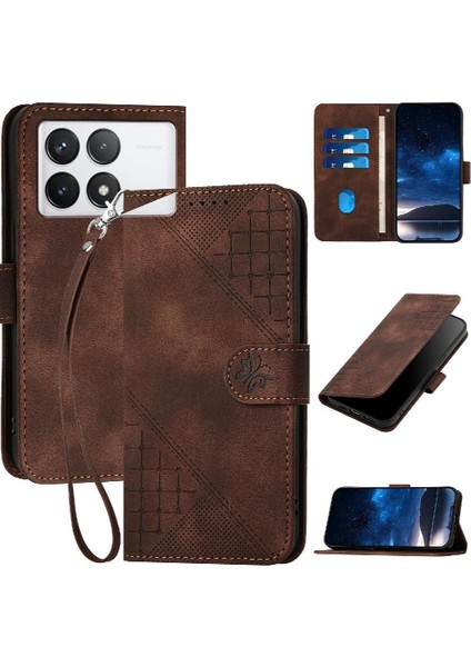 Xiaomi Redmi K70 Için Flip Case Yüksek Kalite Deri Telefon Kılıfı Kabartmalı (Yurt Dışından)