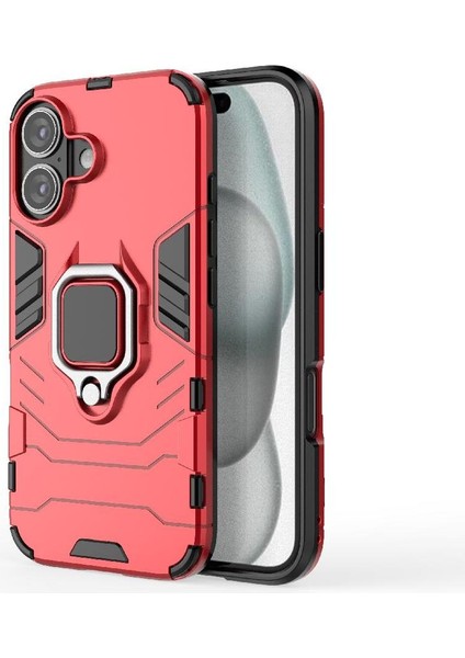 Halka Araba Montaj Kickstand Durumda IPhone 16 Için Askeri Sınıf Koruma Halkası (Yurt Dışından)