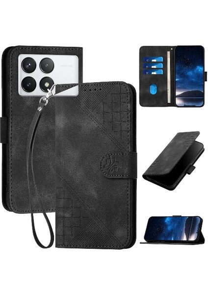 Xiaomi Redmi K70 Için Flip Case Yüksek Kalite Deri Telefon Kılıfı Kabartmalı (Yurt Dışından)
