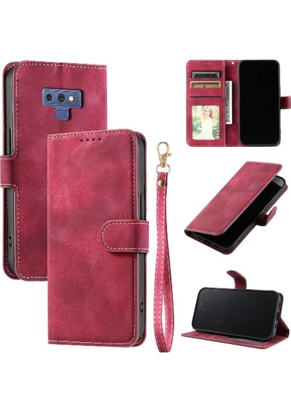 Samsung Galaxy Not 9 Için Flip Case Bilek Kayışı Cüzdan Kart Yuvaları Manyetik (Yurt Dışından)