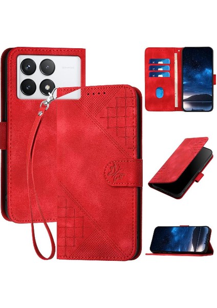 Xiaomi Redmi K70 Için Flip Case Yüksek Kalite Deri Telefon Kılıfı Kabartmalı (Yurt Dışından)