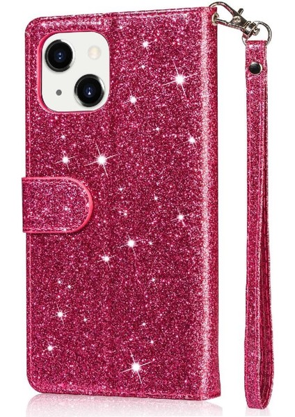 IPhone 14 Için Fermuar Cep Durumda Artı Pu Deri Kart Tutucu Glitter Vaka (Yurt Dışından) modelleri