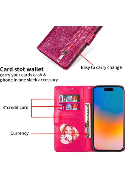 IPhone 15 Için Fermuar Cep Durumda Pro Max Manyetik Kapatma Bilek Kayışı Pu (Yurt Dışından) indirimleri
