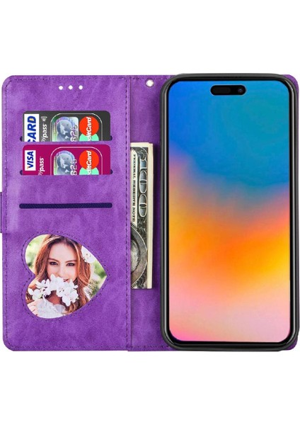 IPhone 15 Için Fermuar Cep Durumda Artı Glitter Cüzdan Kılıf Manyetik Pu (Yurt Dışından)