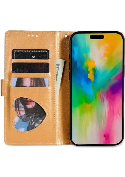 IPhone 16 Için Fermuar Cep Durumda Pro Max Pu Deri Glitter Cüzdan Kılıf (Yurt Dışından)