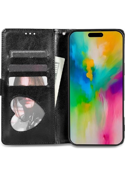 IPhone 16 Için Fermuar Cep Durumda Pro Max Pu Deri Glitter Cüzdan Kılıf (Yurt Dışından)