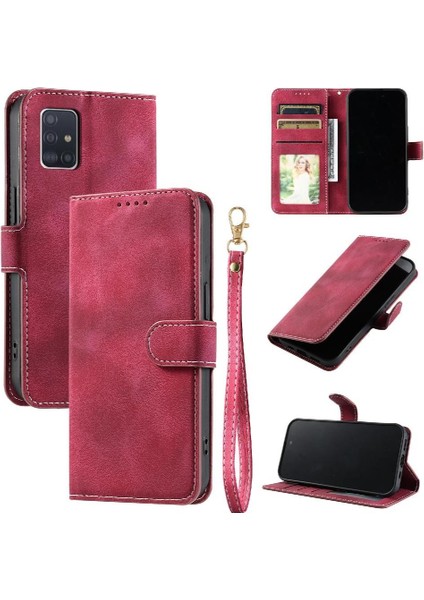 Samsung Galaxy A51 4g Manyetik Cüzdan Kart Yuvaları Kickstand Için Flip Case (Yurt Dışından)