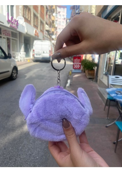 Sevimli Stitch Peluş Anahtarlık Cüzdan Mor fiyatları