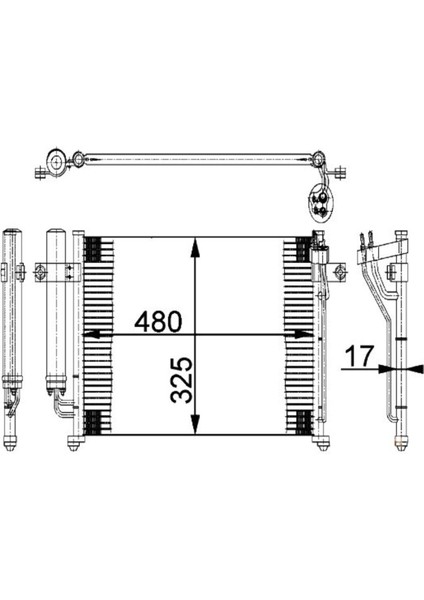 CHY100016 CHY100016 Klima Kondenseri Hyundai Getz 1.1-1.3i-1.3-1.4i-1.6 02-09 535X345X16