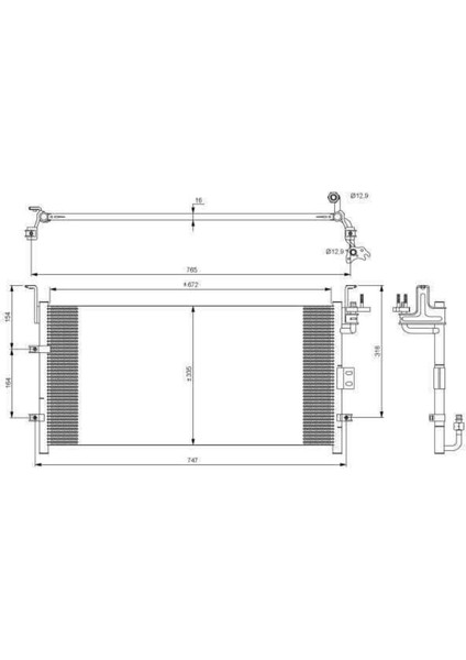 CHY638016 CHY638016 Klima Kondenseri Hyundai Sonata 98 725X335X16 Oto.-Mek.