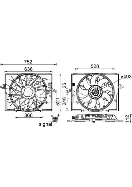 CFF336000S CFF336000S Fan Motoru (Çap 487MM) E60 E61 E63 N46 B20 B (ENO:8EW351104451)