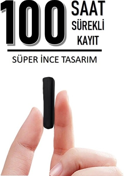 16 Gb Ses Kayıt Cihazı 100 Saat Şarj Otg Dönüştürücü İle Telefonla Dinleme Sese Duyarlı Özellik