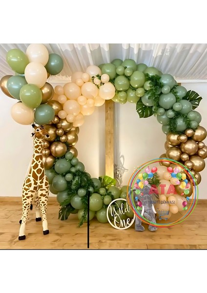 ^^ Doğum Günü Konsepti * Krom Gold * Kış Yeşili * Okaliptus * Ten Rengi * 60 Lı Balon Zinciri Parti Seti