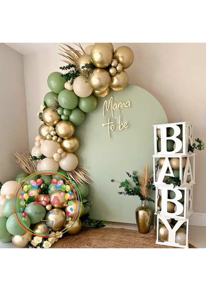 ^^ Doğum Günü Konsepti * Küf Yeşili * Krom Gold * Deniz Kumu * 60 Lı Balon Zinciri Parti Seti modelleri