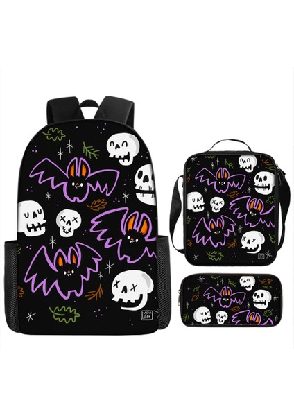 Cacaoperiferik Yarasa Korku Kabak Çift Sırt Çantası Cadılar Bayramı Cadılar Bayramı Kişiselleştirilmiş Vampir Yarasa Deseni Komik (Yurt Dışından) fırsatları