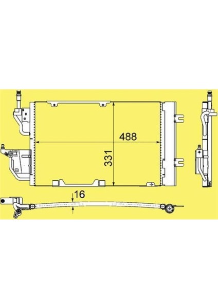 COP111016 COP111016 Klima Kondenseri Astra H 1.3-1.7-1.9cdtı-Zafira 1.7-1.9cdtı 505X330X16