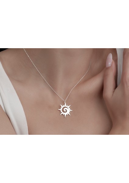 Güneş Temalı Kolye, Kadın Kolye, Tasarım Kolye, 925 Ayar Gümüş Kolye,gümüş,rose Gold,altın Kaplama Kolye indirimleri