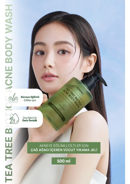 Akneye Eğilimli Ciltler İçin Vücut Yıkama Jeli KUNDAL Tea Treebiotics Acne Body Wash 500ml